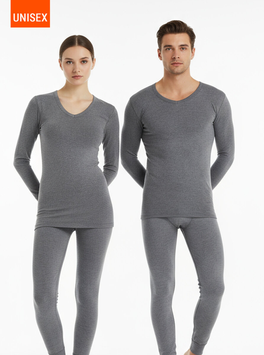 Unisex Termal Tişört 2. Seviye 1257 - Gri Melanj - 9