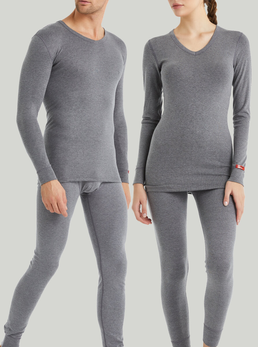 Unisex Termal Tişört 2. Seviye 1257 - Gri Melanj - Blackspade