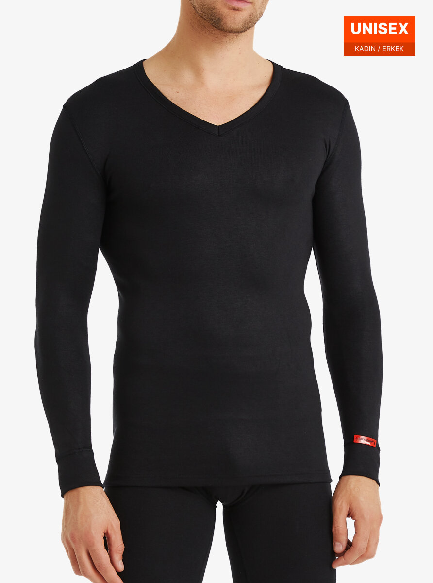 Unisex Termal Tişört 2. Seviye 1257 - Siyah - Blackspade