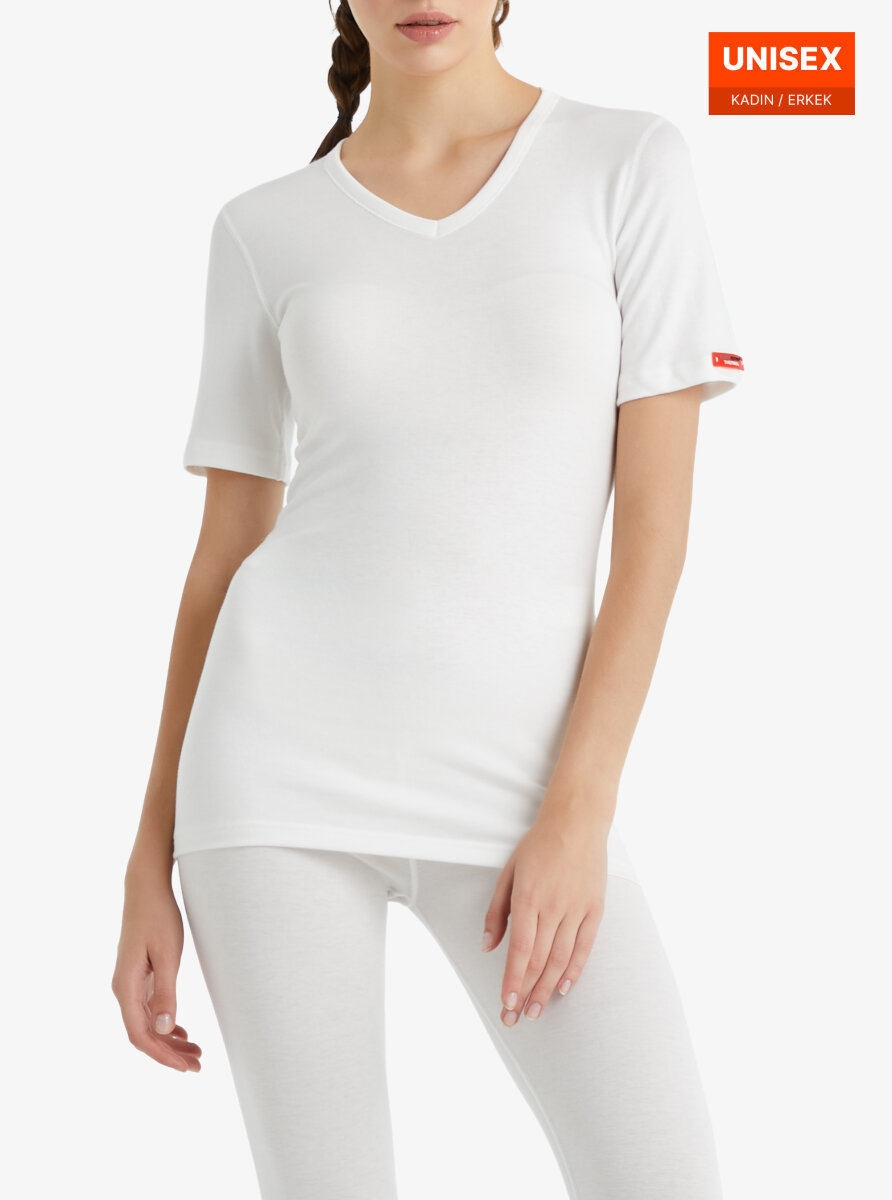 Unisex Termal Tişört 2. Seviye 1263 - Beyaz - 2