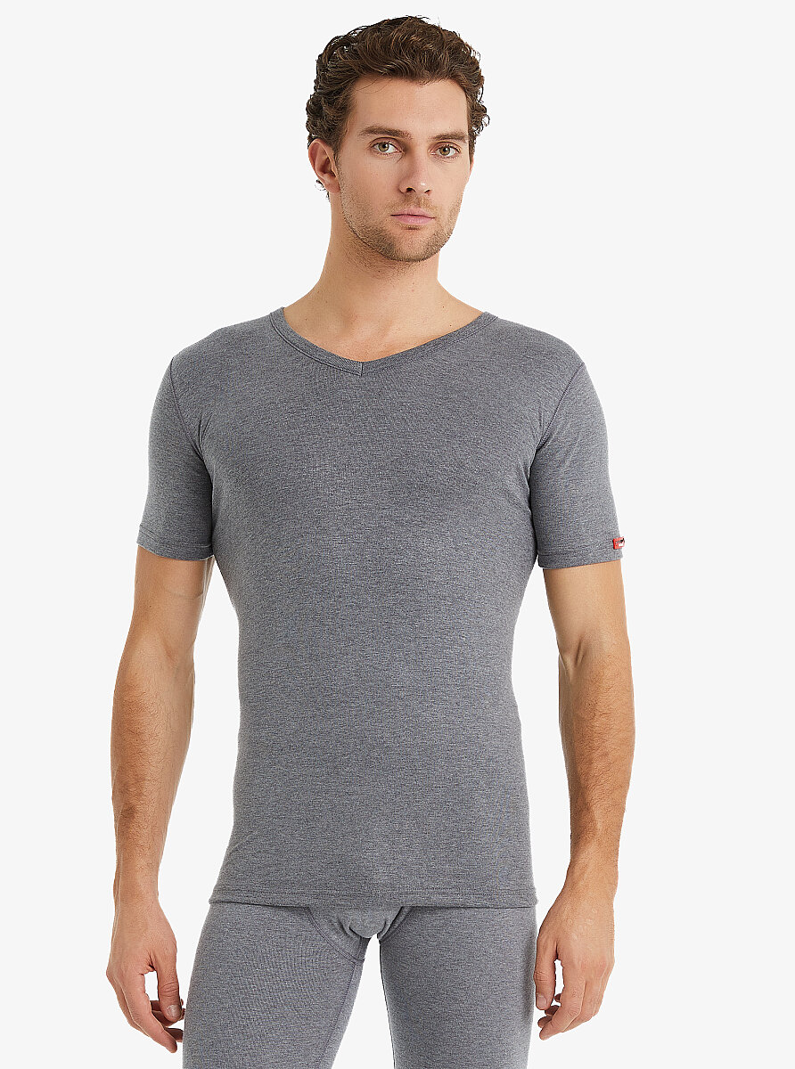 Unisex Termal Tişört 2. Seviye 1263 - Gri Melanj
