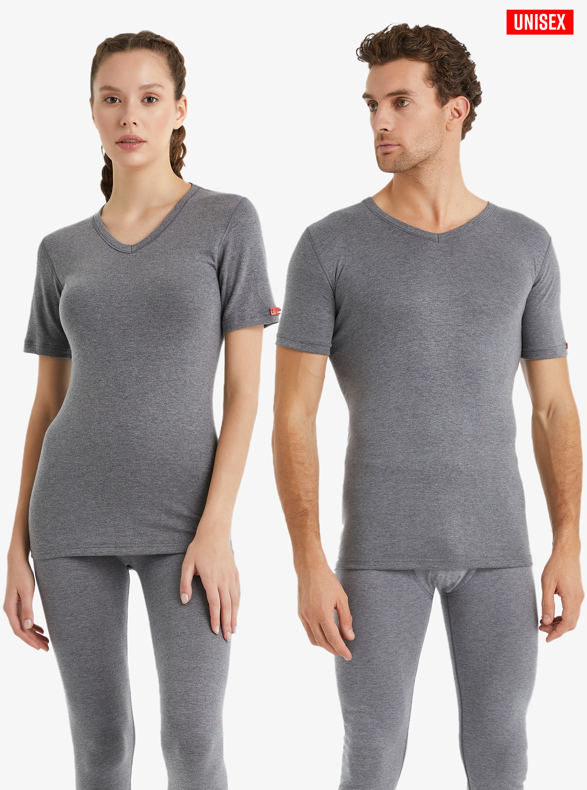 Unisex Termal Tişört 2. Seviye 1263 - Gri Melanj - 11