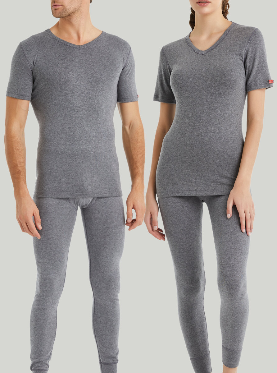 Unisex Termal Tişört 2. Seviye 1263 - Gri Melanj - Blackspade