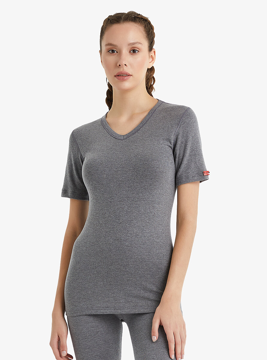 Unisex Termal Tişört 2. Seviye 1263 - Gri Melanj - Blackspade (1)