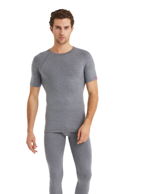 Unisex Termal Tişört 2. Seviye 9258 - Gri Melanj - 9