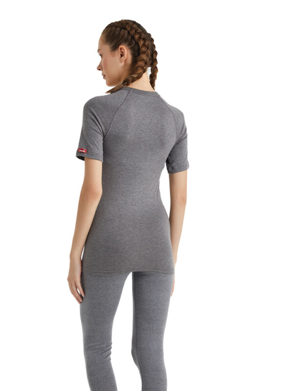 Unisex Termal Tişört 2. Seviye 9258 - Gri Melanj - 4