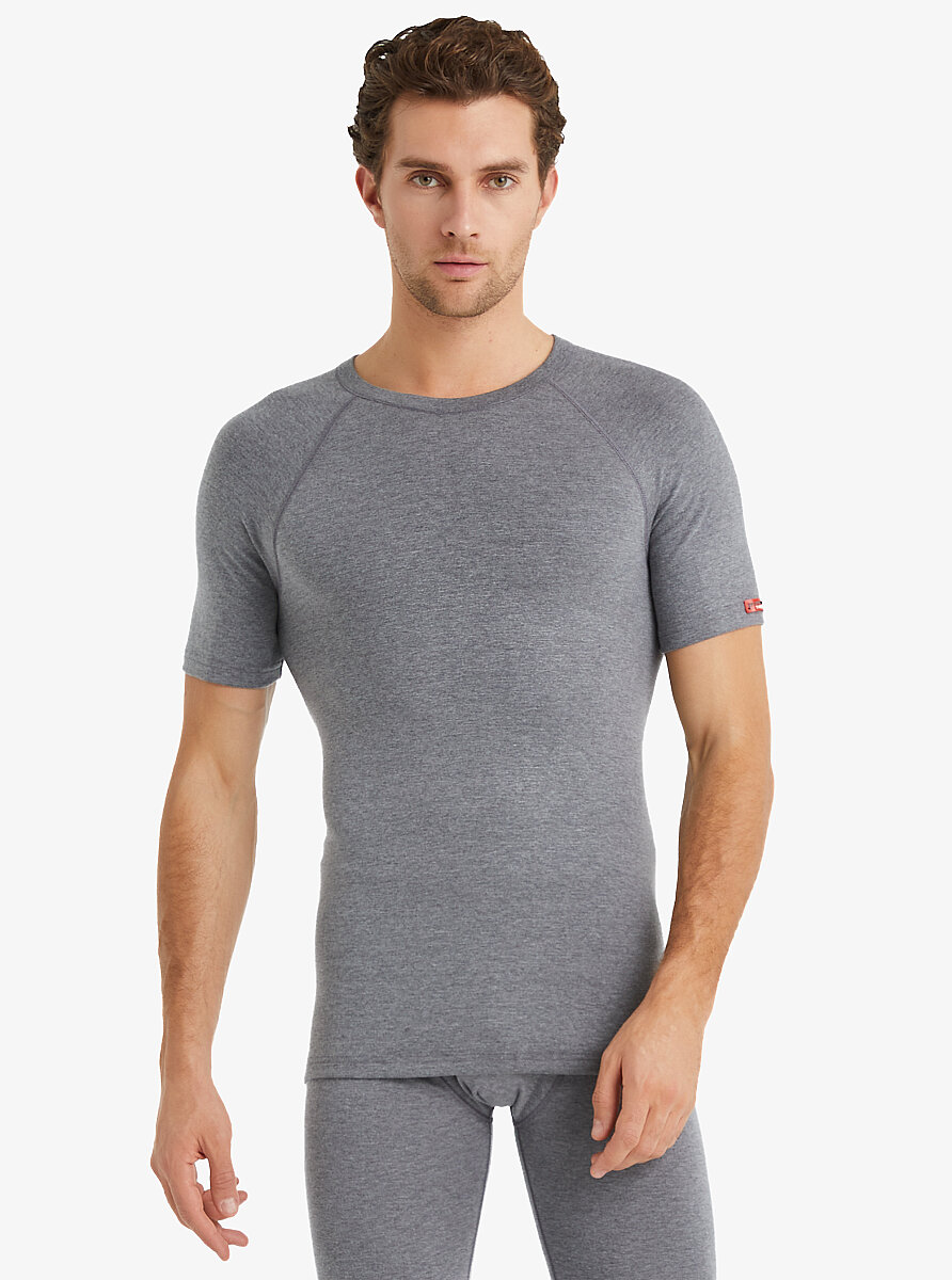Unisex Termal Tişört 2. Seviye 9258 - Gri Melanj - 1