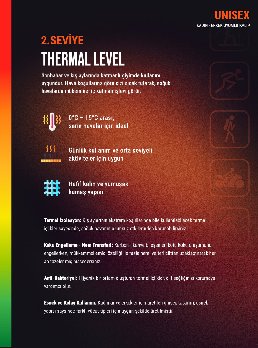 Unisex Termal Tişört 2. Seviye 9258 - Gri Melanj - Blackspade (1)