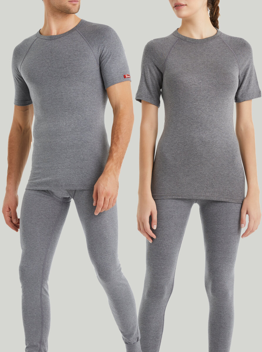 Unisex Termal Tişört 2. Seviye 9258 - Gri Melanj - Blackspade