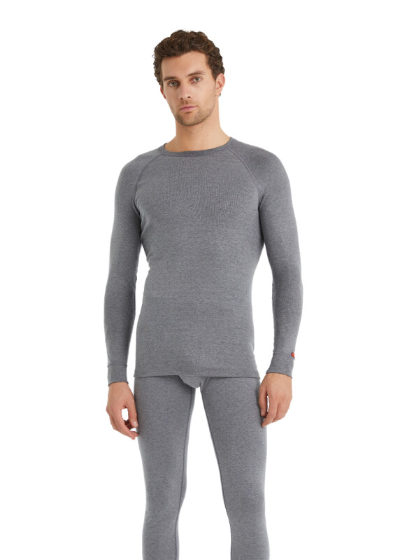 Unisex Termal Tişört 2. Seviye 9259 - Gri Melanj - 8