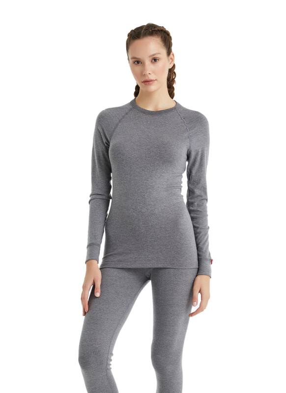 Unisex Termal Tişört 2. Seviye 9259 - Gri Melanj - 6