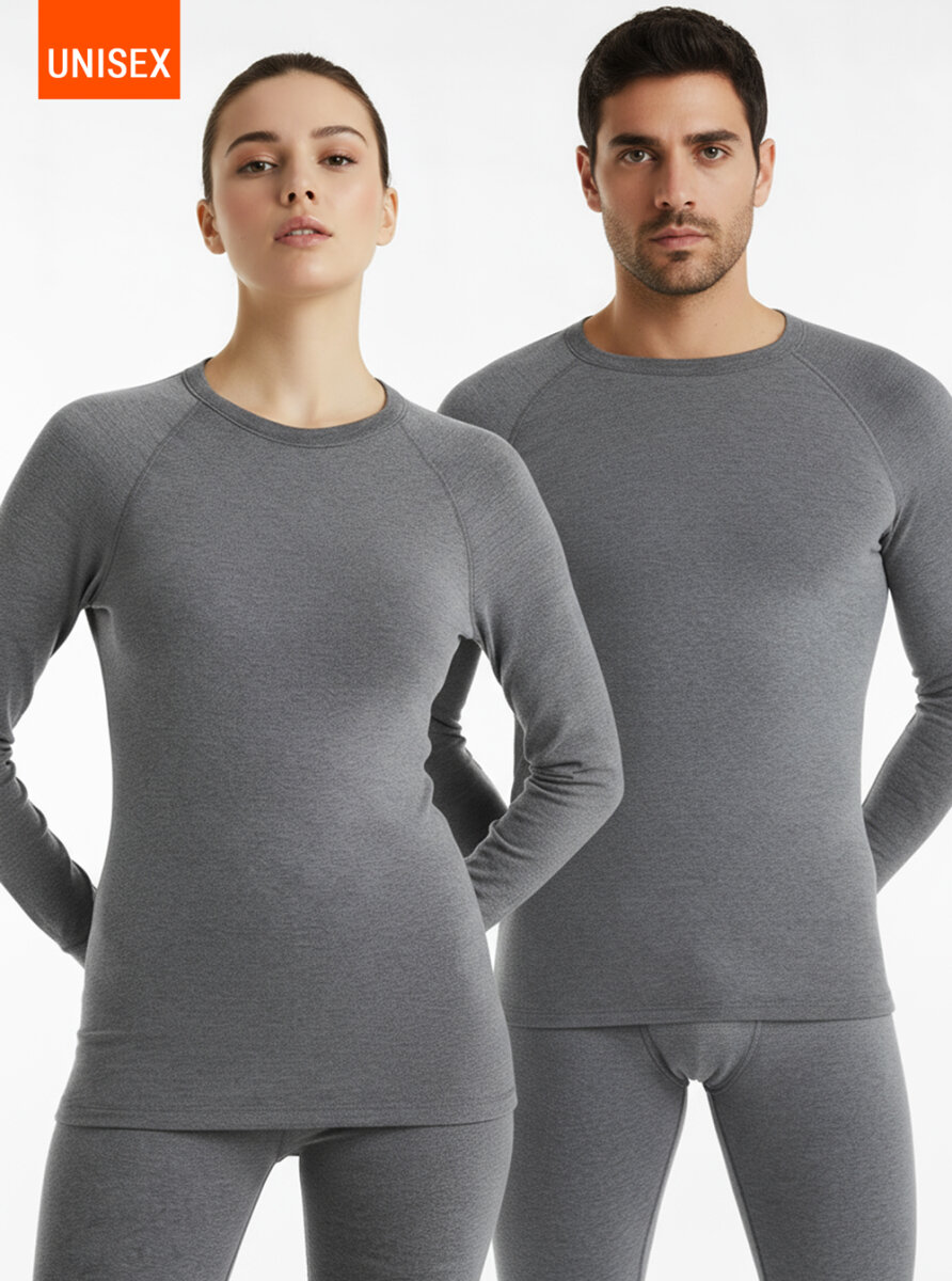 Unisex Termal Tişört 2. Seviye 9259 - Gri Melanj - 9