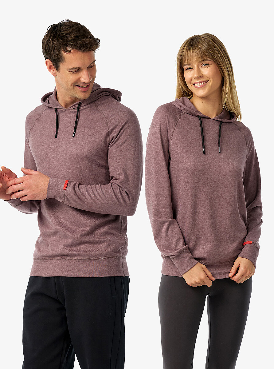 Unisex Termal Kapşonlu Sweatshirt 2. Seviye 20029 - Kahverengi