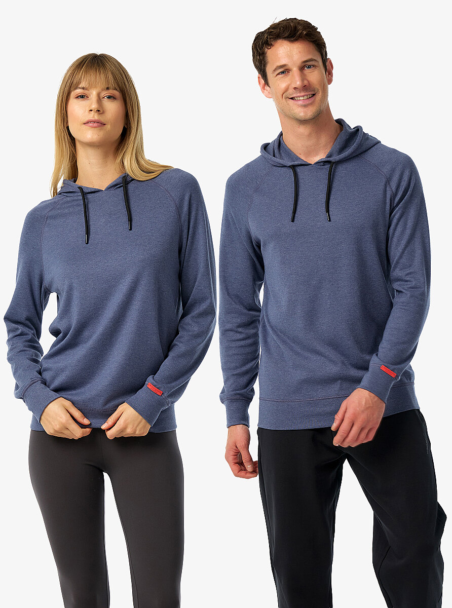 Unisex Termal Kapşonlu Sweatshirt 2. Seviye 20029 - Mavi