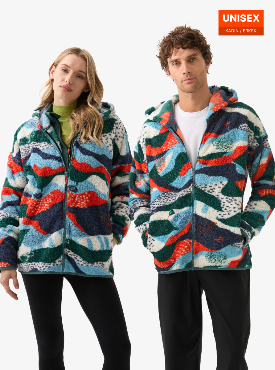 Unisex Termal Polar Ceket 20003 - Desenli - Blackspade