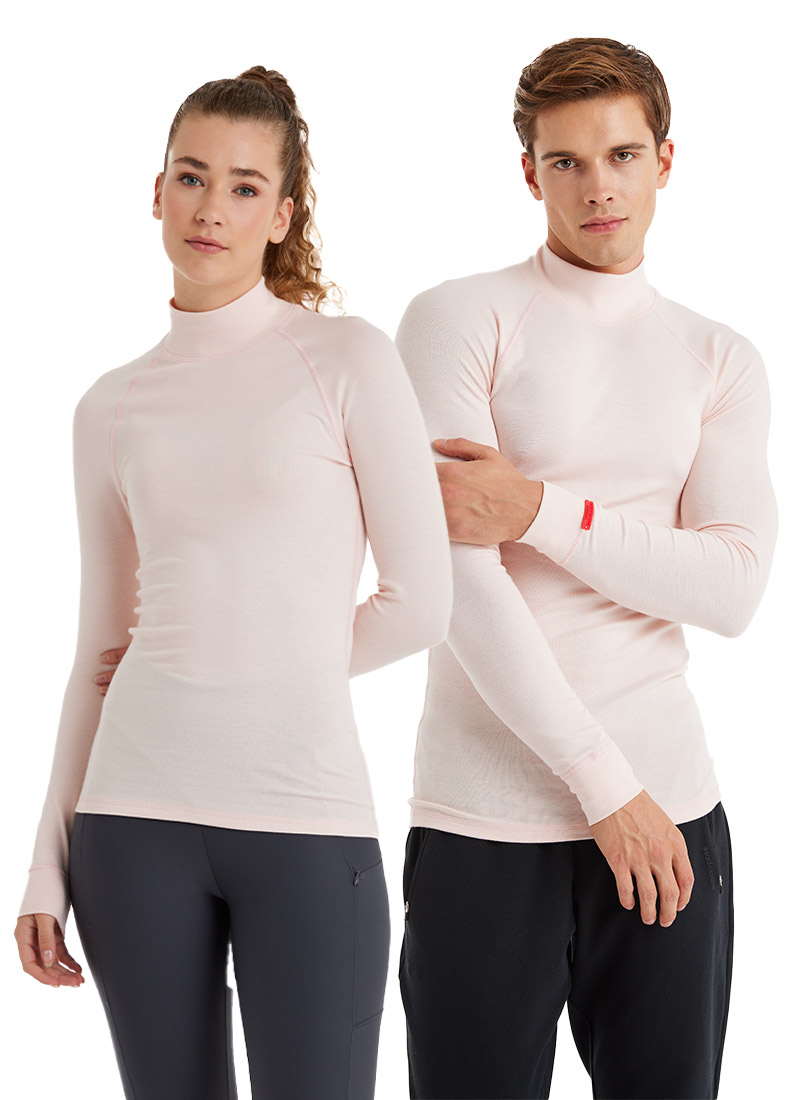 Unisex Termal Tişört 40652 - Pudra - 1