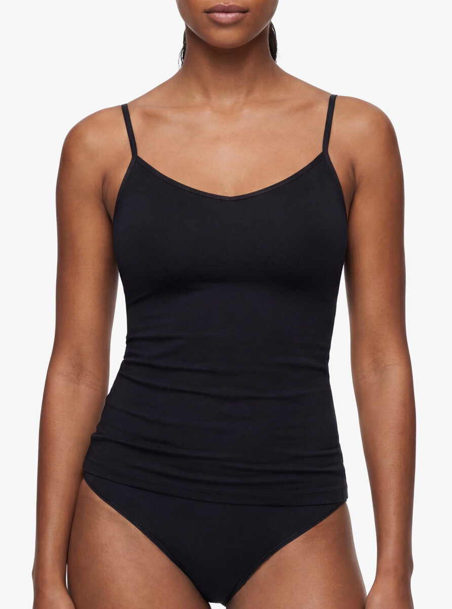 V-Neck Spaghetti Singlet 1403 - Black
